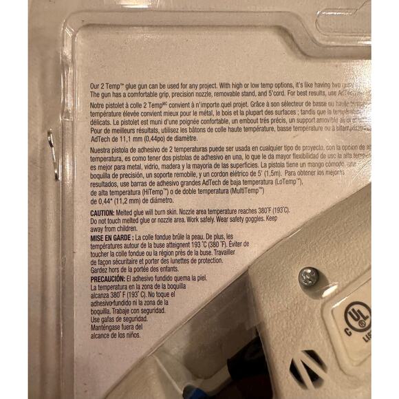 New Sealed Ad Tech 2 Temp Glue Gun White 5' Cord Precision Nozzle - Picture 3 of 3